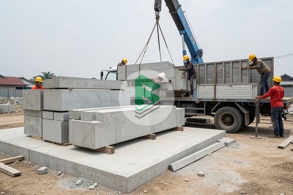 Contoh Pemasangan Dinding Beton Pracetak di Proyek Perumahan