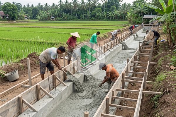 Bangunan Corongan Irigasi: Perencanaan, Material, dan Pengecoran Optimal